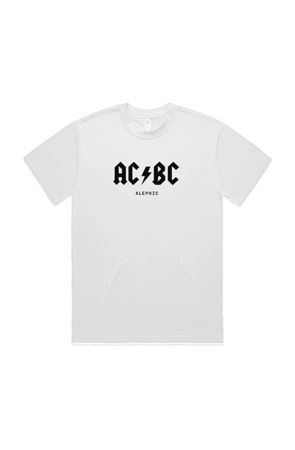 ACBC Heavy Tee in White, front supplier mockup