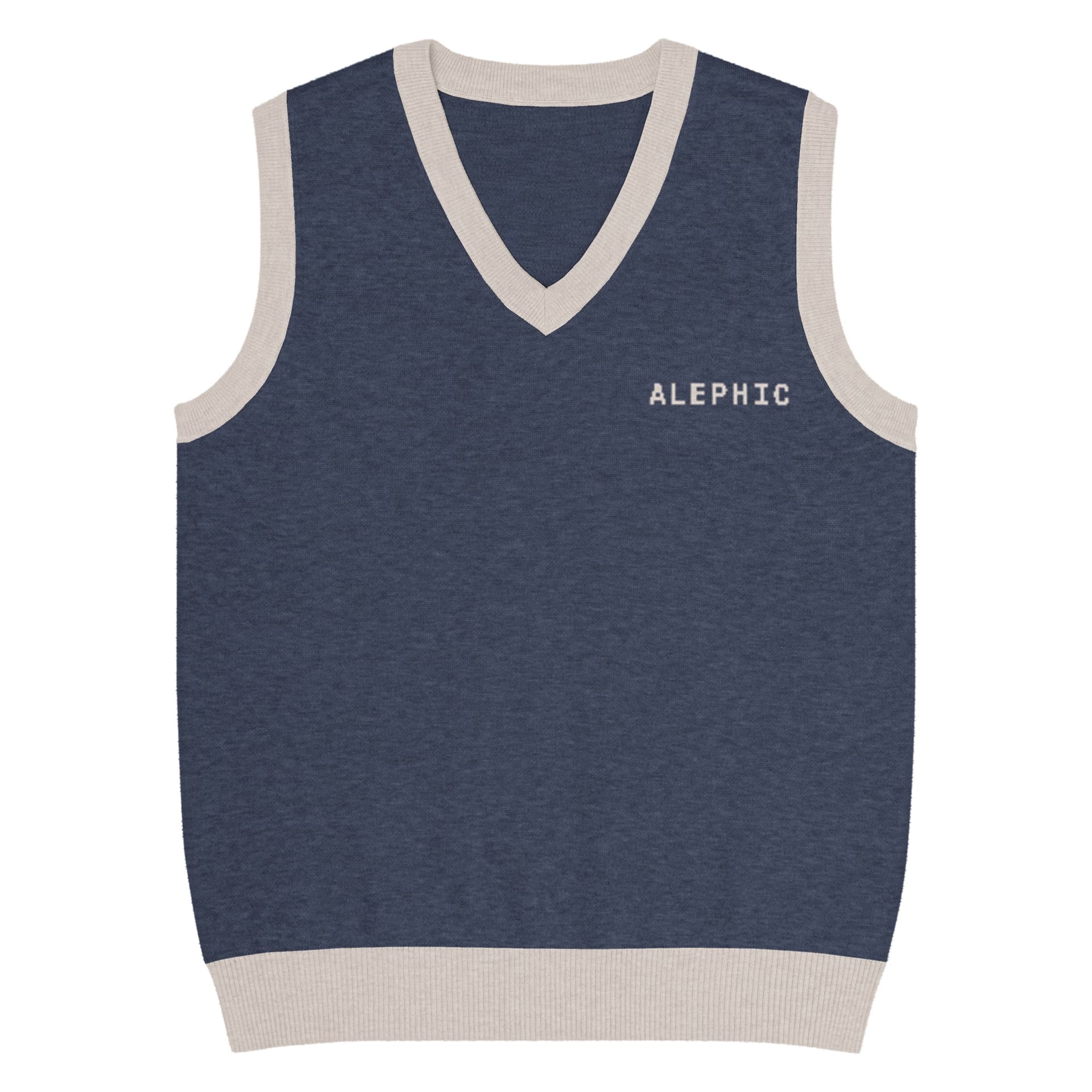 Alephic Club Vest in Navy / Sand