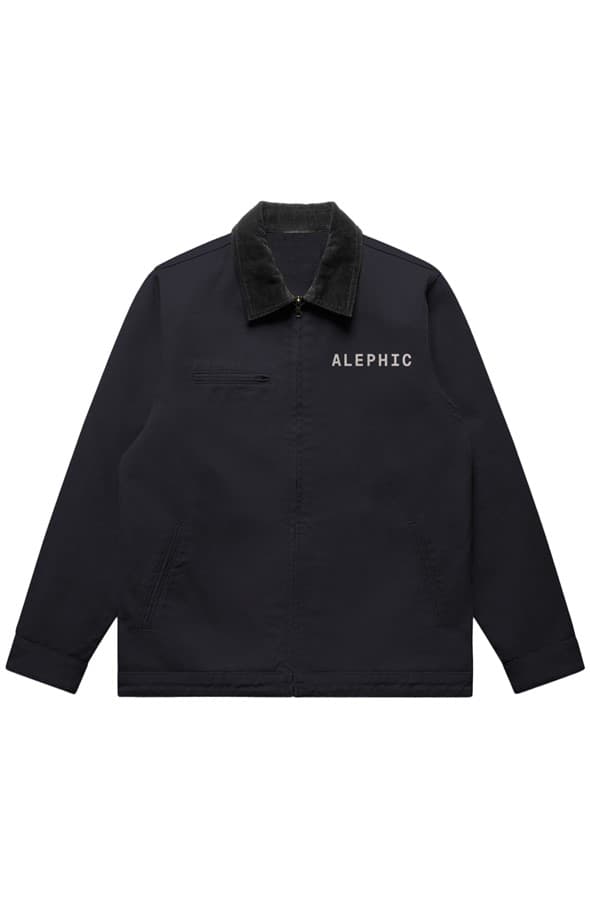 Alephic Field Jacket in ink blue with a corduroy collar
