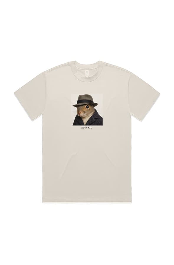 Ship It Heavy Tee in Ecru, front supplier mockup