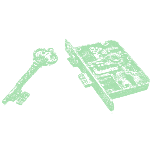 A key and lock \u2014 private token sovereignty, ownership of your data